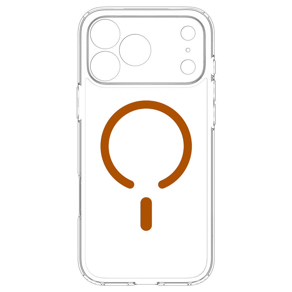 Custodia MagSafe per Apple iPhone 18 Pro Max / 17 Pro Max, Spigen, Ultra Hybrid, Trasparente Arancione ACS12122