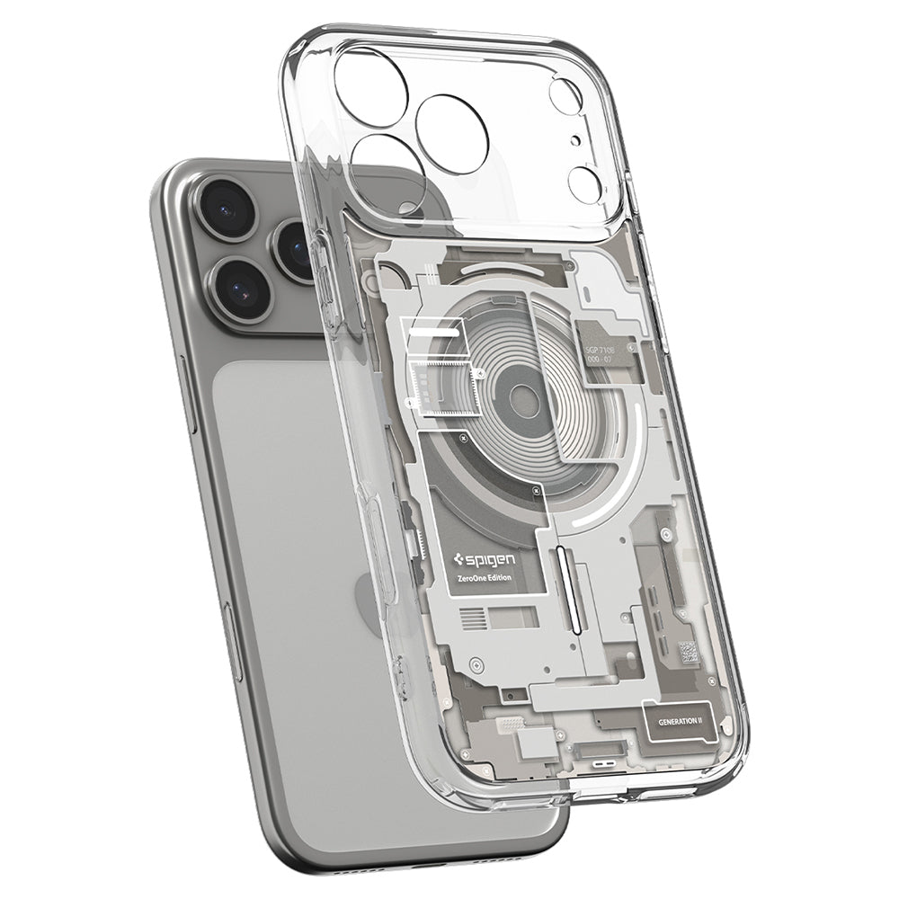 Custodia MagSafe per Apple iPhone 18 Pro Max / 17 Pro Max, Spigen, Ultra Hybrid Zero One, Grigio ACS12127