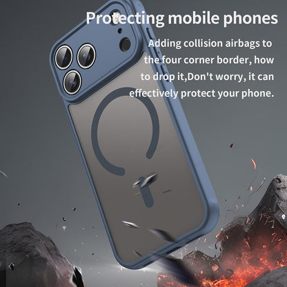Custodia MagSafe per Apple iPhone 18 Pro Max / 17 Pro Max, Techsuit, HaloFrost II, Blu Navy