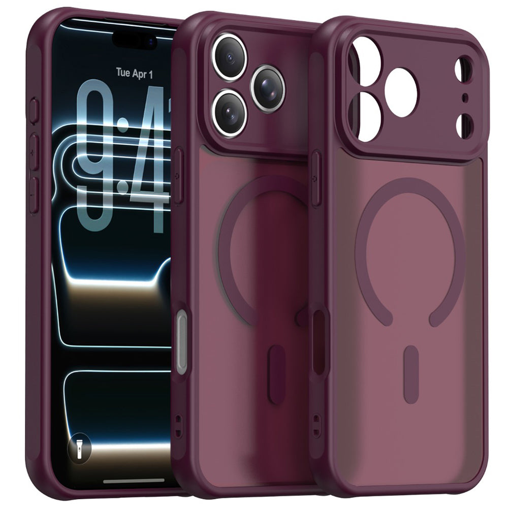 Custodia MagSafe per Apple iPhone 18 Pro Max / 17 Pro Max, Techsuit, HaloFrost II, Bordeaux Scuro