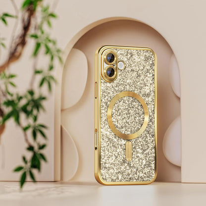 Custodia MagSafe per Apple iPhone 18 Pro Max / 17 Pro Max, Techsuit, Luxury Glitter, Viola Chiaro