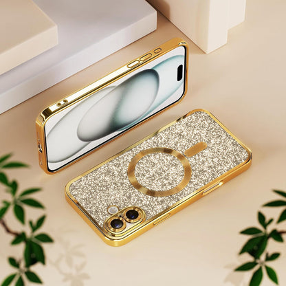 Custodia MagSafe per Apple iPhone 18 Pro Max / 17 Pro Max, Techsuit, Luxury Glitter, Nera
