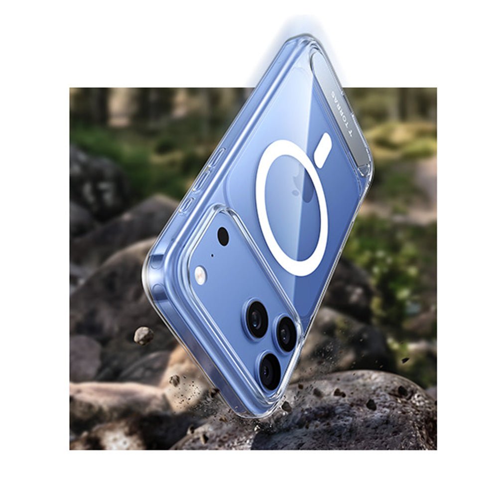 Custodia MagSafe per Apple iPhone 18 Pro Max / 17 Pro Max, Torras, Ostand L1 Guardian, Trasparente