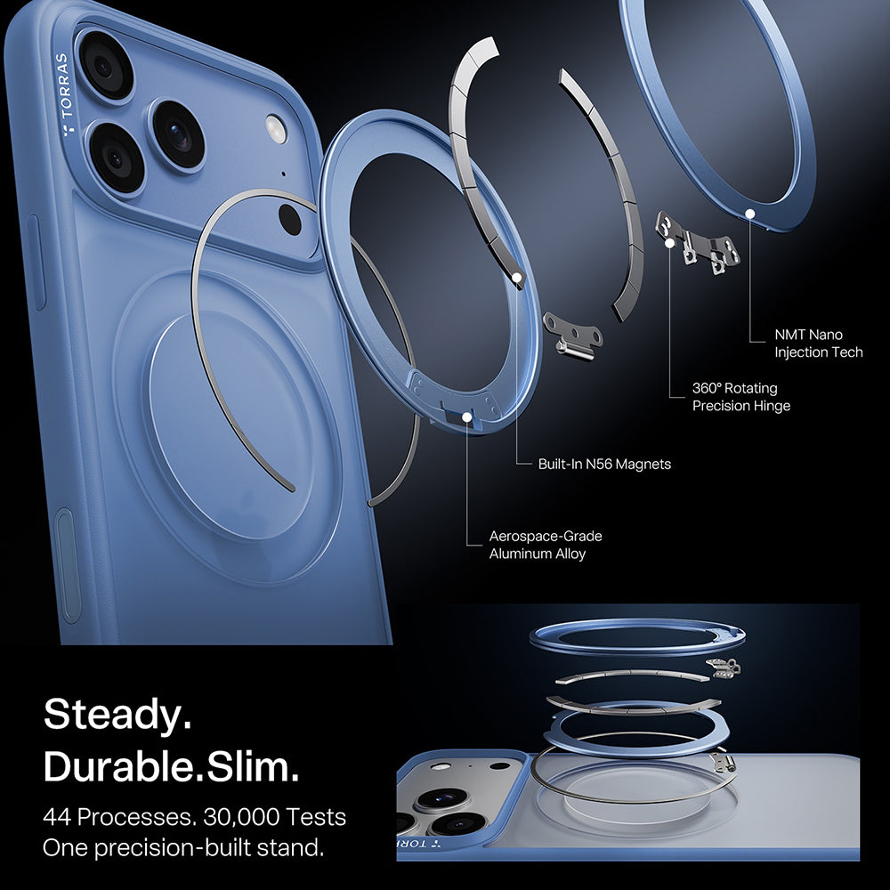 MagSafe Case for Apple iPhone 18 Pro Max / 17 Pro Max, Torras, Ostand O1 Guardian, Blue