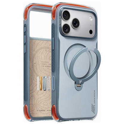 Custodia MagSafe per Apple iPhone 18 Pro Max / 17 Pro Max, Torras, Ostand Q3 Air Pro, Blu