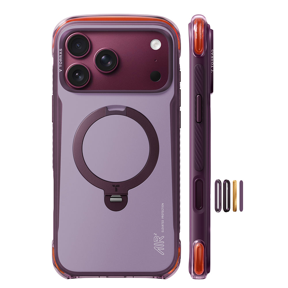 Custodia MagSafe per Apple iPhone 18 Pro Max / 17 Pro Max, Torras, Ostand Q3 Air Pro, Viola