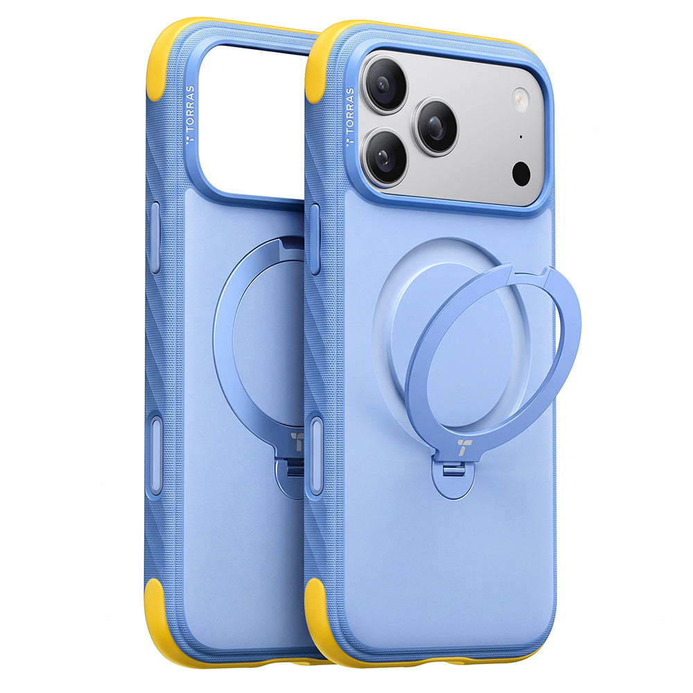 Custodia MagSafe per Apple iPhone 18 Pro Max / 17 Pro Max, Torras, Ostand Q3 Rugged, Blu