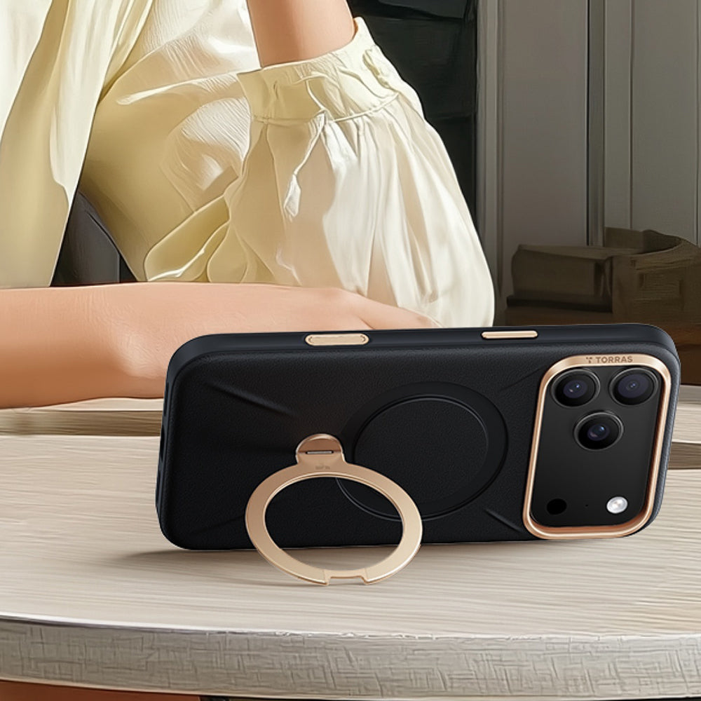 Custodia MagSafe per Apple iPhone 18 Pro Max / 17 Pro Max, Torras, QPRO Leather, Marrone
