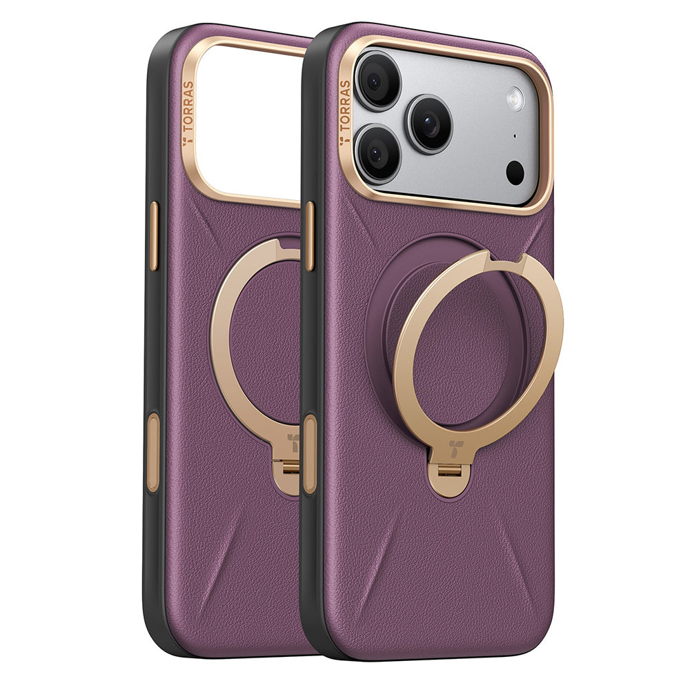 Custodia MagSafe per Apple iPhone 18 Pro Max / 17 Pro Max, Torras, QPRO Leather, Viola