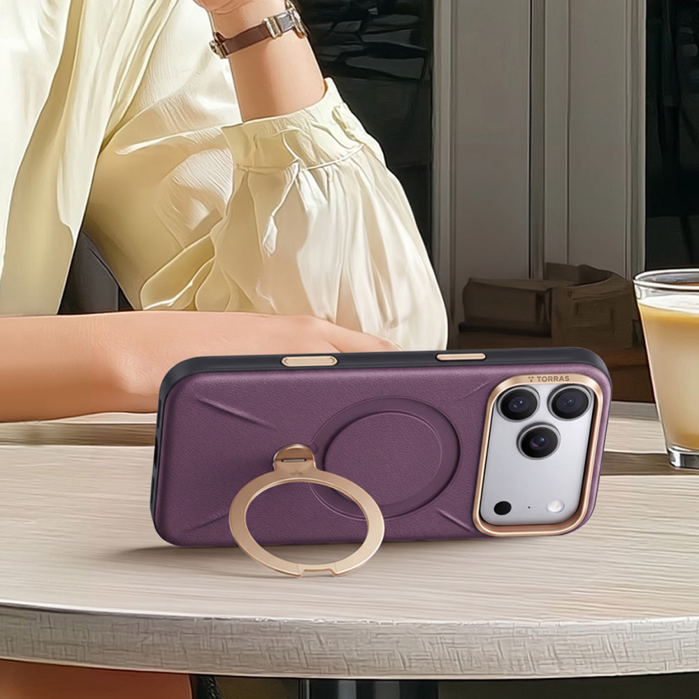 Custodia MagSafe per Apple iPhone 18 Pro Max / 17 Pro Max, Torras, QPRO Leather, Viola