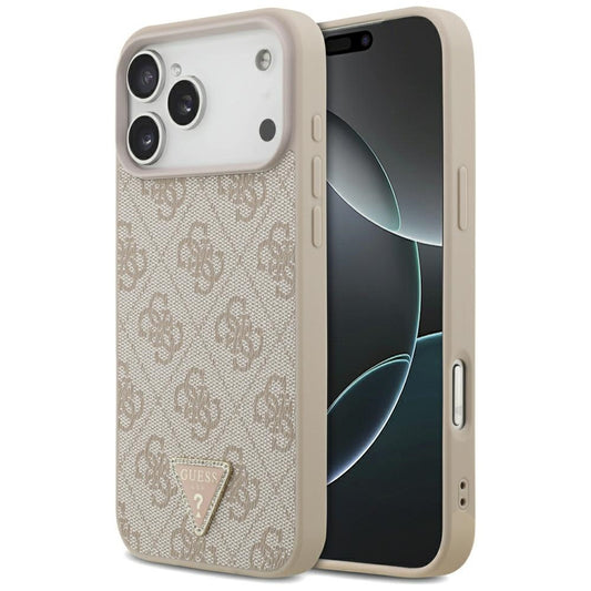 Custodia MagSafe per Apple iPhone 18 Pro Max, Guess, 4G Triangle Strass, Rosa