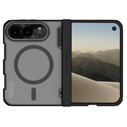 Custodia MagSafe per Apple iPhone Duo, Nillkin, Super Frosted Shield, nera trasparente satinata
