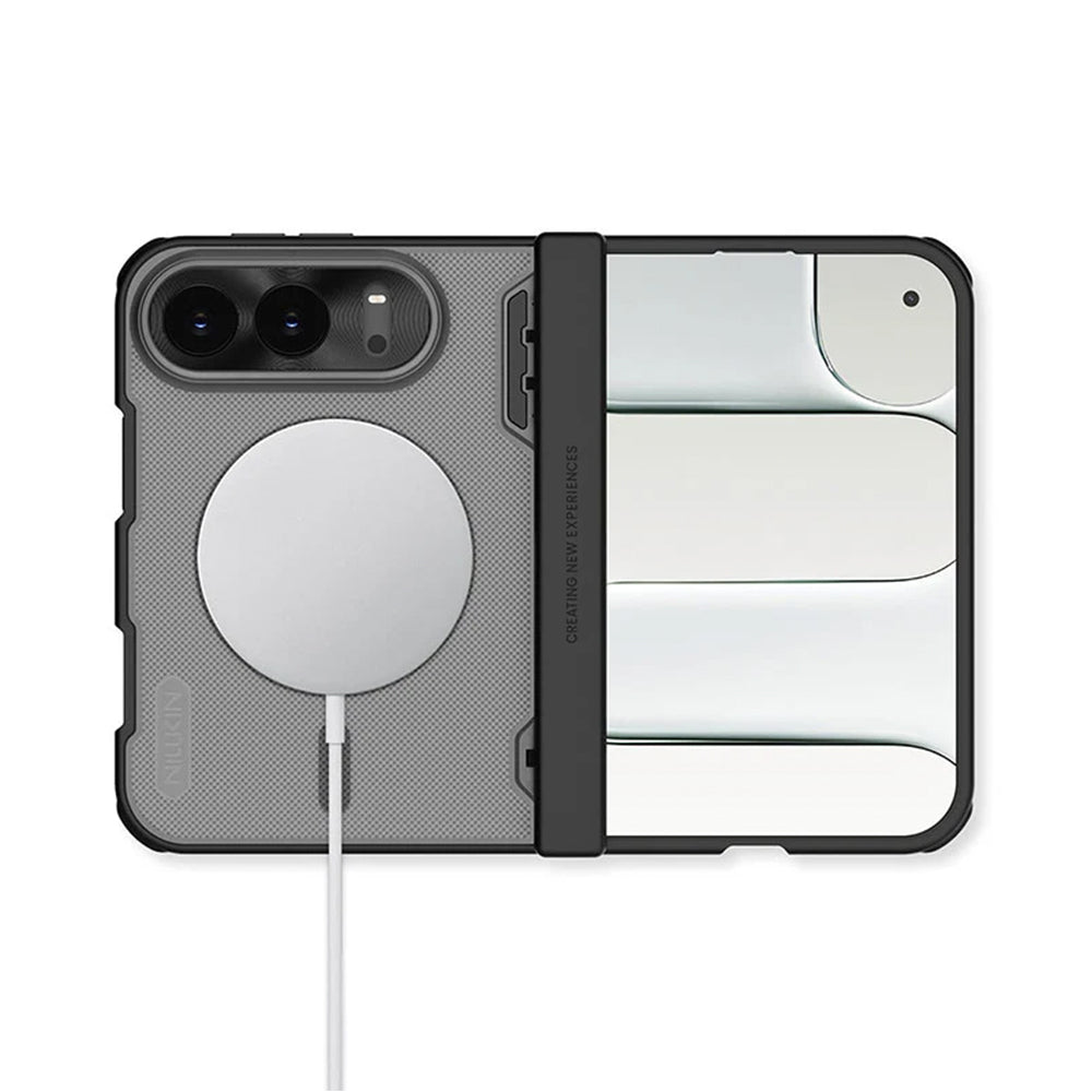 Custodia MagSafe per Apple iPhone Duo, Nillkin, Super Frosted Shield, nera trasparente satinata
