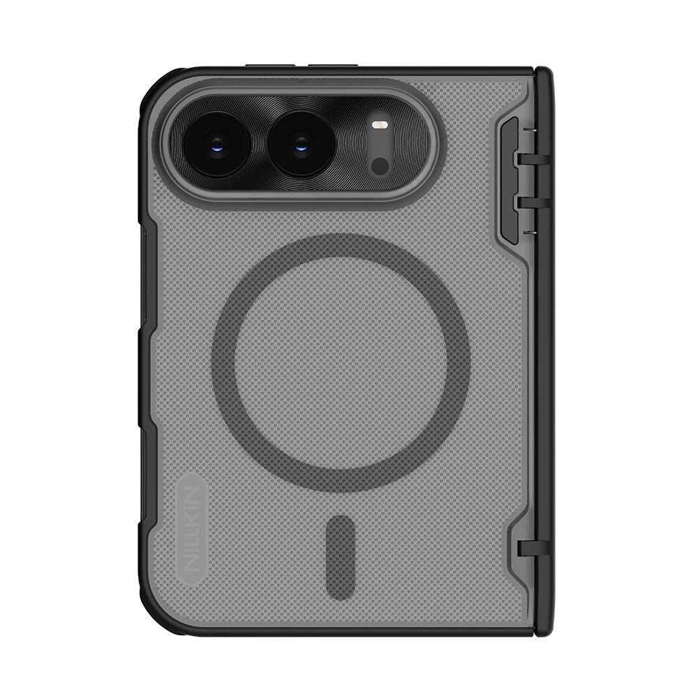 Custodia MagSafe per Apple iPhone Duo, Nillkin, Super Frosted Shield, nera trasparente satinata