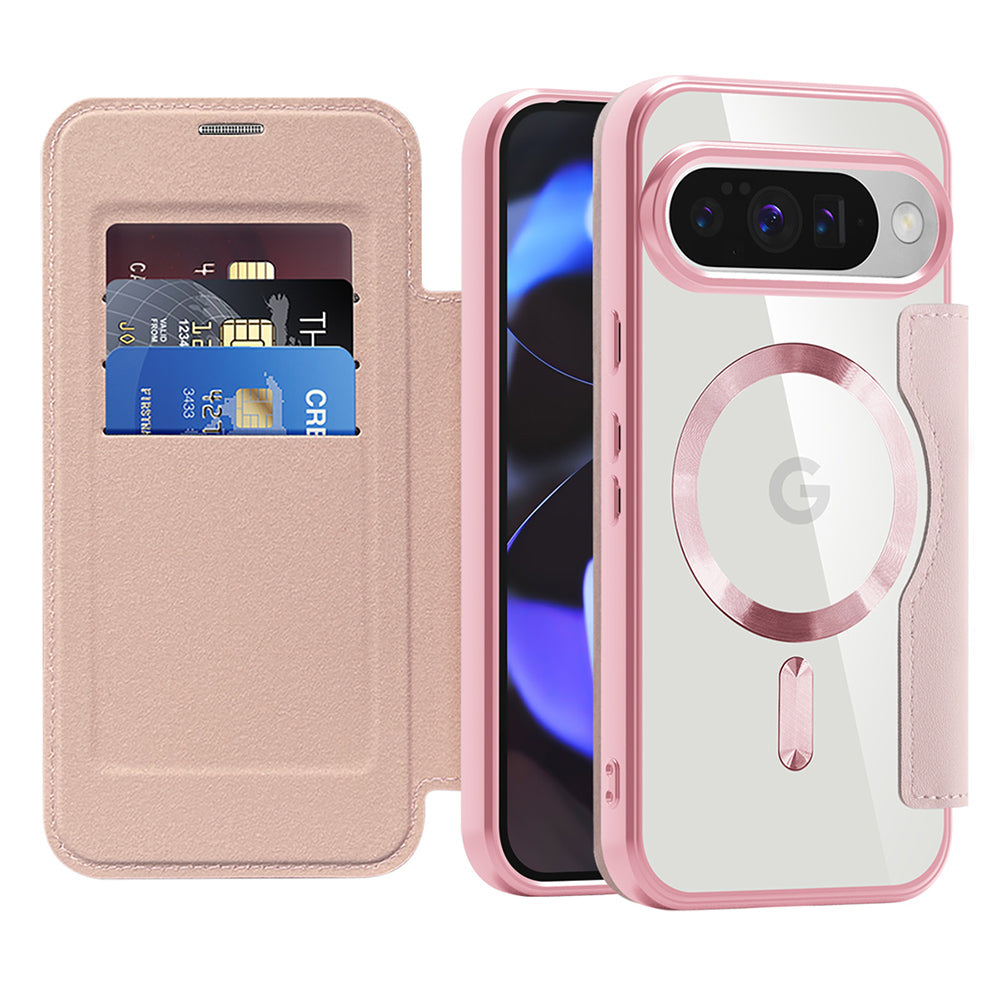 MagSafe Case for Google Pixel 10 Pro / 10, Techsuit, SmartMag Book, Pink