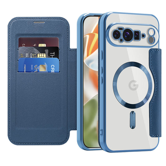 Custodia MagSafe per Google Pixel 10 Pro XL, Techsuit, SmartMag Book, Blu