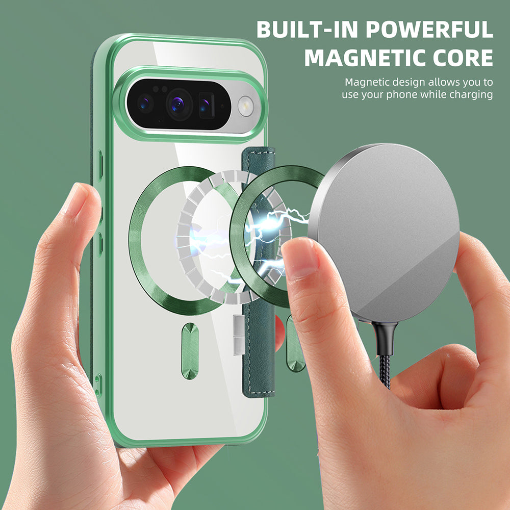 MagSafe Case for Google Pixel 10 Pro / 10, Techsuit, SmartMag Book, Green