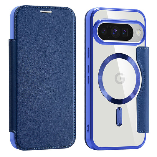 Custodia MagSafe per Google Pixel 10 Pro / 10, Techsuit, SmartMag Book, Blu