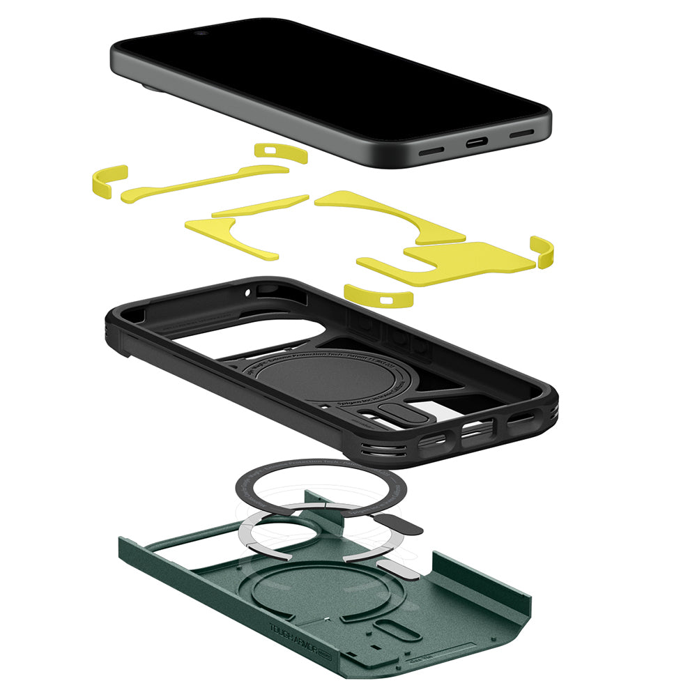 Custodia MagSafe per Google Pixel 11, Spigen, Tough Armor, Verde ACS11854