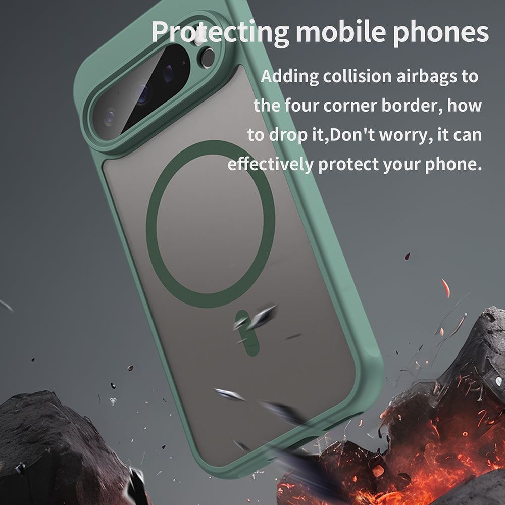 Custodia MagSafe per Google Pixel 9 Pro, Techsuit, HaloFrost II, Verde