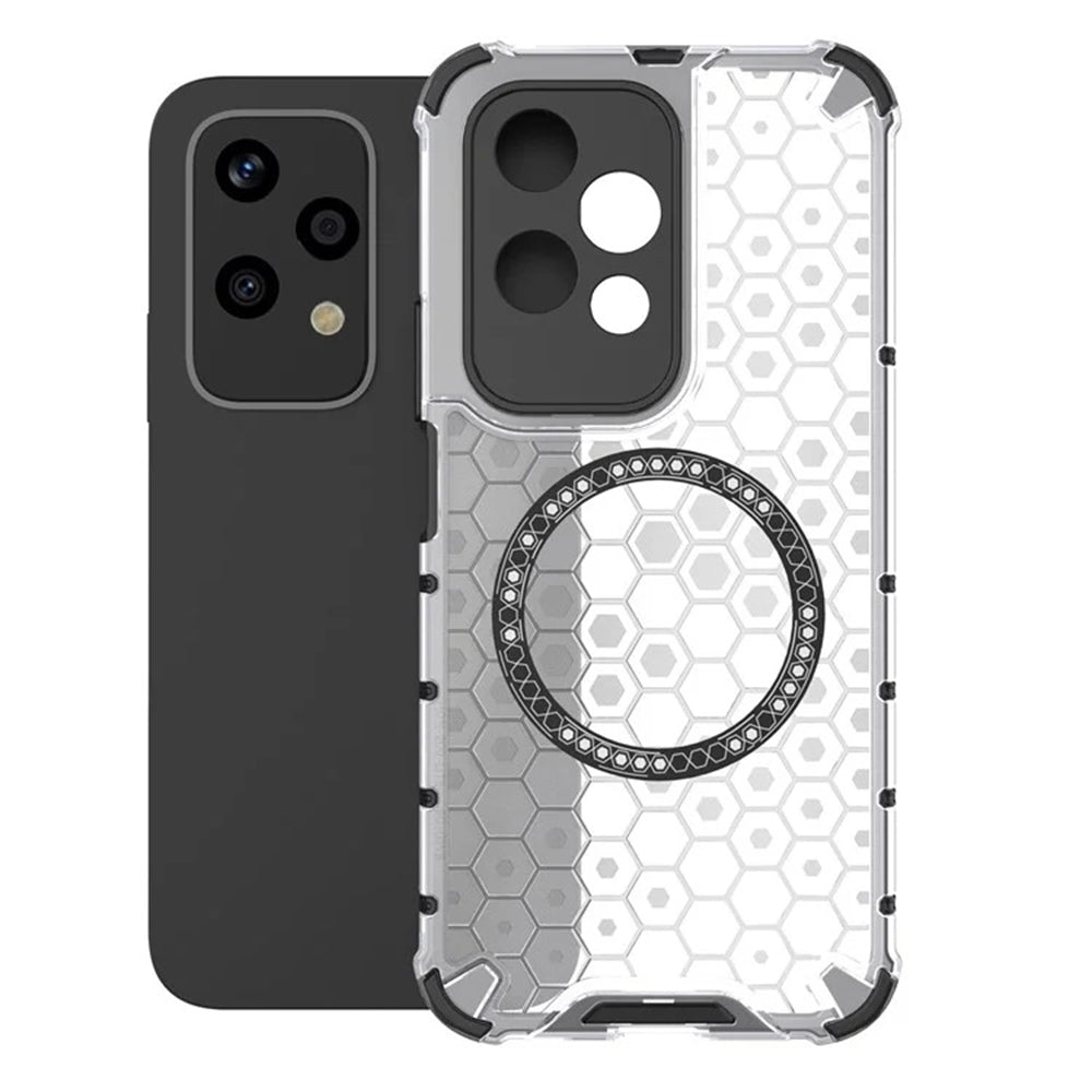 Custodia MagSafe per Honor 200 Lite, Techsuit, HoneyComb Shield, Bianca