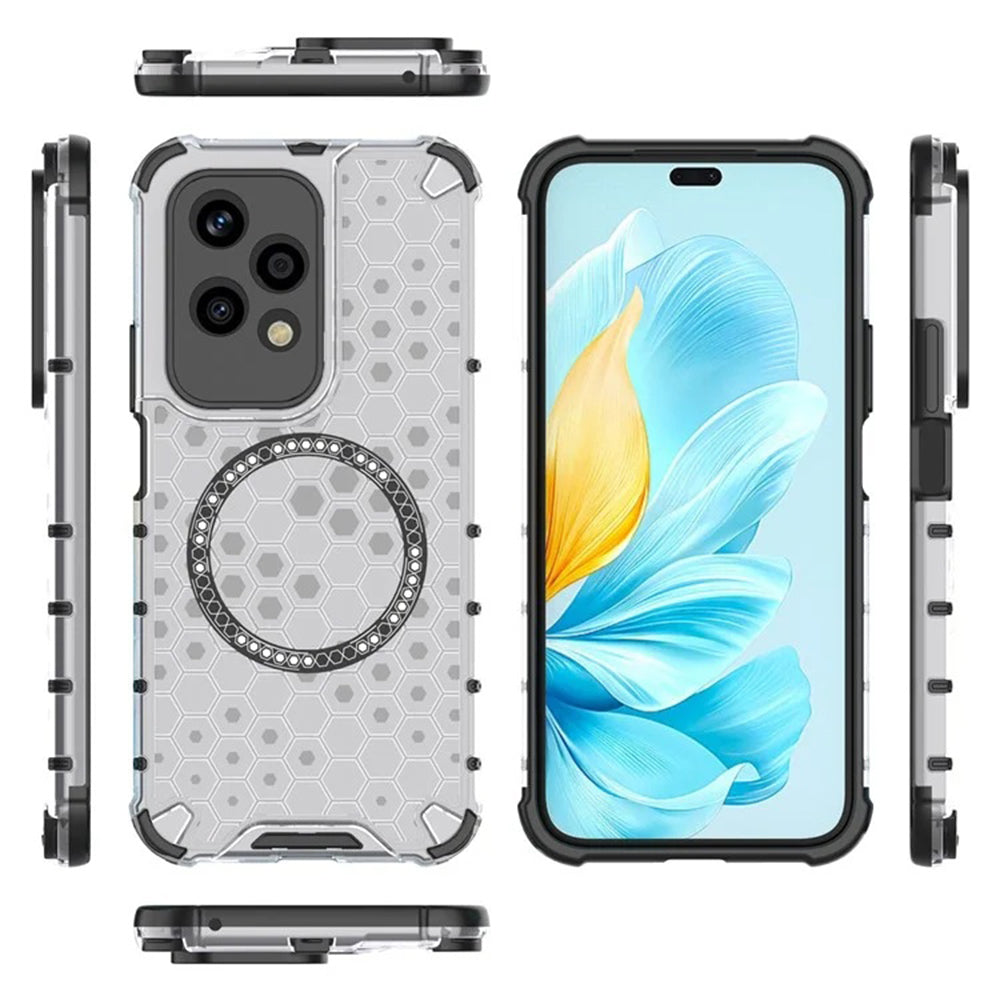 Custodia MagSafe per Honor 200 Lite, Techsuit, HoneyComb Shield, Bianca