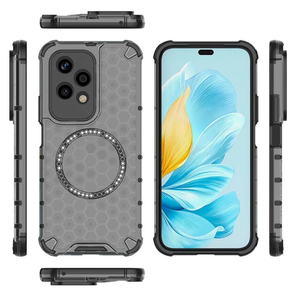 Custodia MagSafe per Honor 200 Lite, Techsuit, HoneyComb Shield, Nera