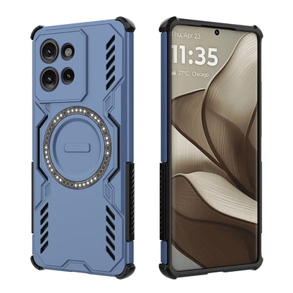 Custodia MagSafe per Motorola Edge 50, Techsuit, ArmorMag, Blu
