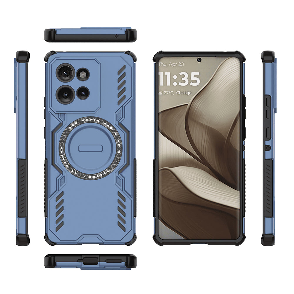 Custodia MagSafe per Motorola Edge 50, Techsuit, ArmorMag, Blu