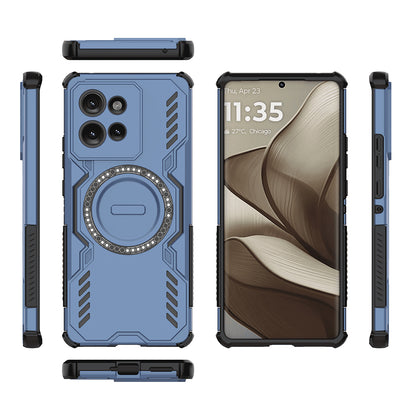 Custodia MagSafe per Motorola Edge 50, Techsuit, ArmorMag, Blu