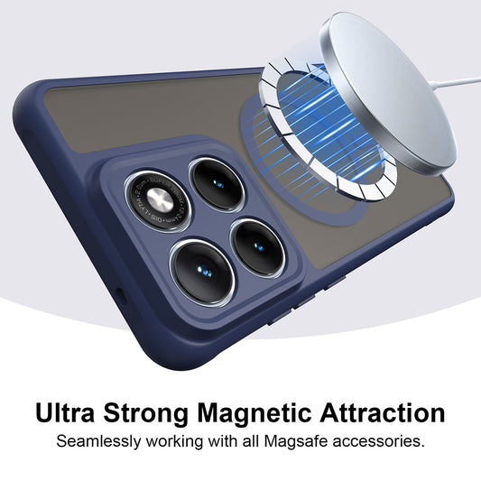 Custodia MagSafe per Motorola Edge 70 Fusion, Techsuit, HaloFrost II, Blu Navy