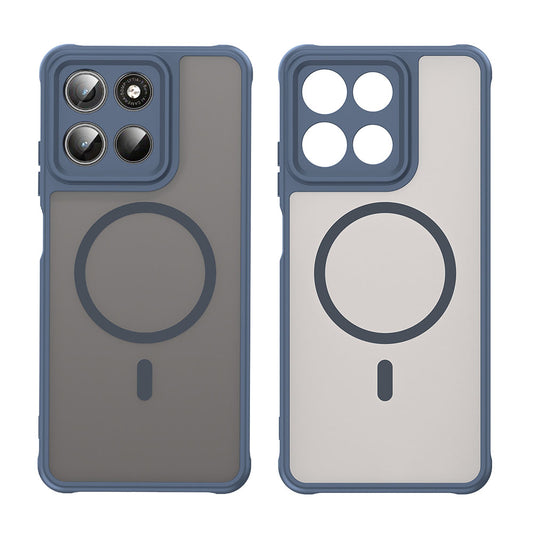 Custodia MagSafe per Motorola Moto G47 / G37 Power / G37, Techsuit, HaloFrost II, Blu Navy