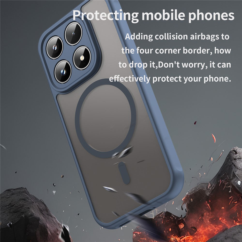 Custodia MagSafe per Motorola Moto G87 / G77 / G67, Techsuit, HaloFrost II, Blu Navy