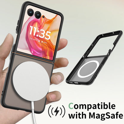 Custodia MagSafe per Motorola Razr 70 Ultra / Razr 60 Ultra, Techsuit, PureFrost, Nero Satinato