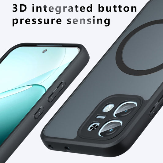 Custodia MagSafe per Oppo A6 Pro 5G / A6 Pro 4G, Techsuit, PureFrost, Nero Satinato