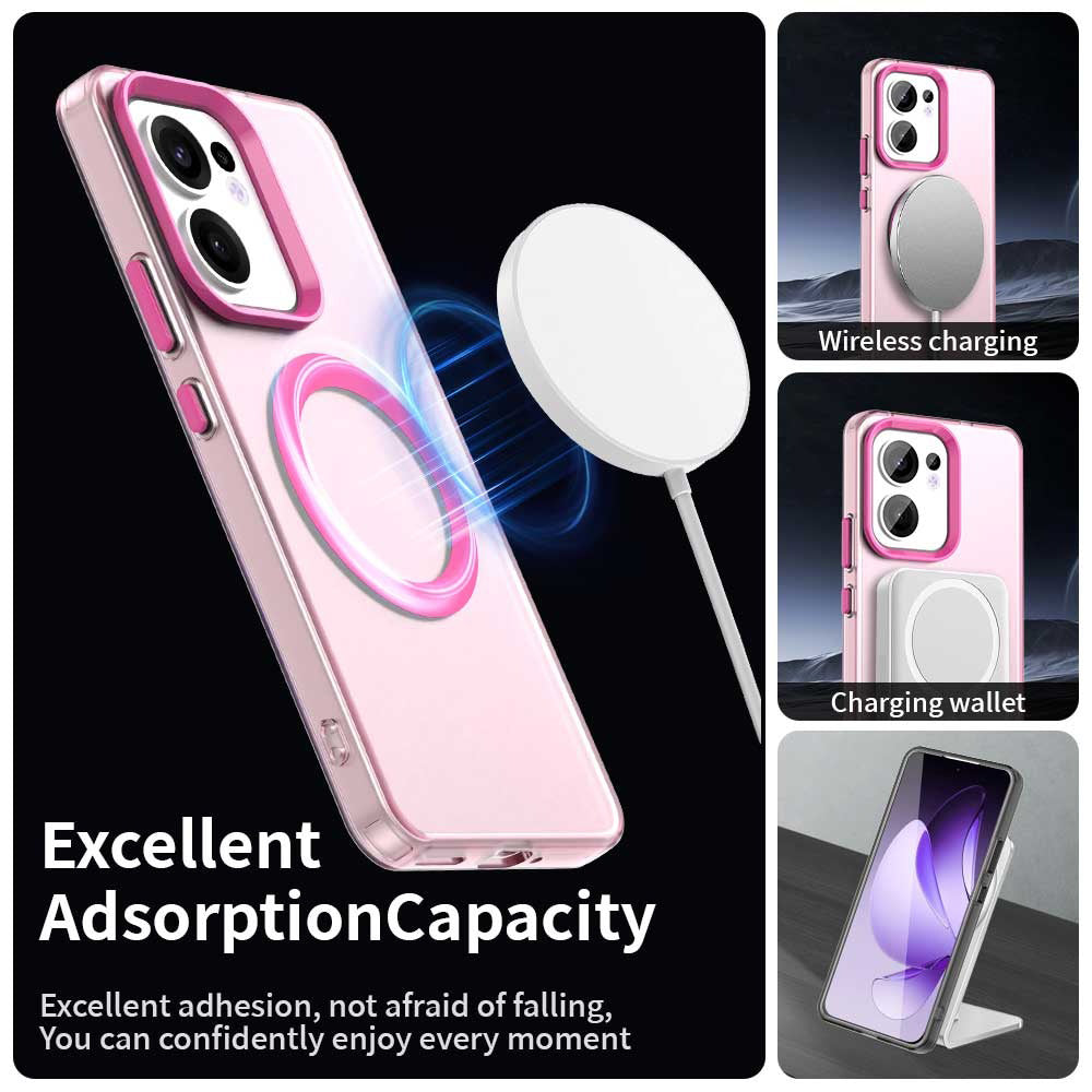Custodia MagSafe per Oppo Reno13 FS 5G / Reno13 F 4G / Reno13 F, Techsuit, CandyCase, Rosa