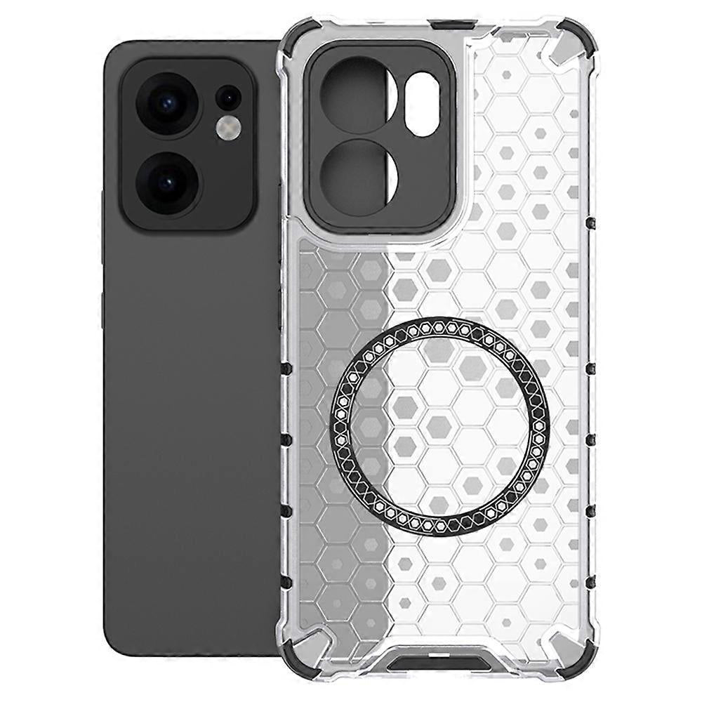 Custodia MagSafe per Oppo Reno13 FS 5G / Reno13 F 4G / Reno13 F, Techsuit, HoneyComb Shield, Bianca
