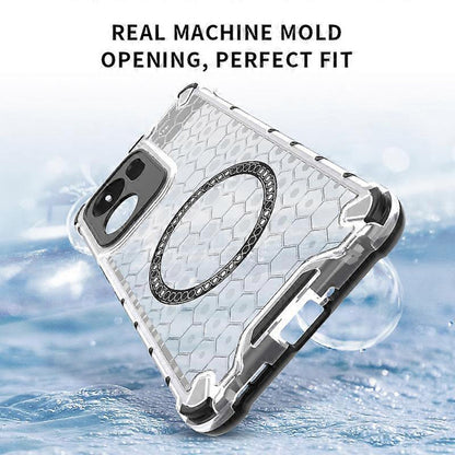 Custodia MagSafe per Oppo Reno13 FS 5G / Reno13 F 4G / Reno13 F, Techsuit, HoneyComb Shield, Bianca