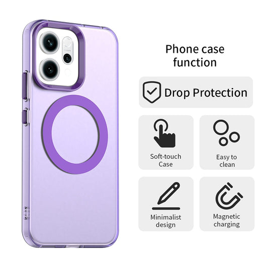 Custodia MagSafe per Oppo Reno16 F / Reno16 FS, Techsuit, CandyCase, Viola