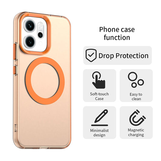 Custodia MagSafe per Oppo Reno16 F / Reno16 FS, Techsuit, CandyCase, Arancione