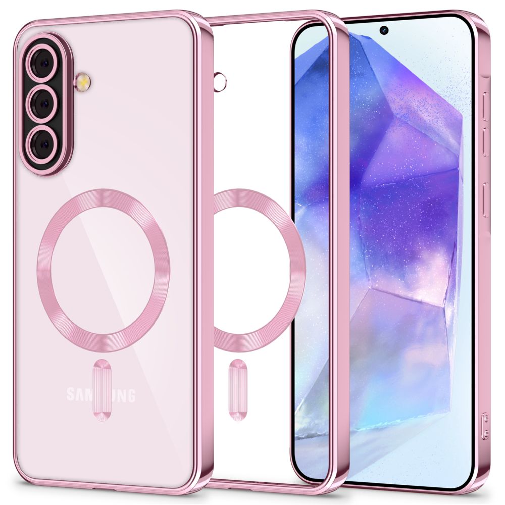 Custodia MagSafe per Samsung Galaxy A56 A566, Tech-Protect, Magflex, Rosa Dorata