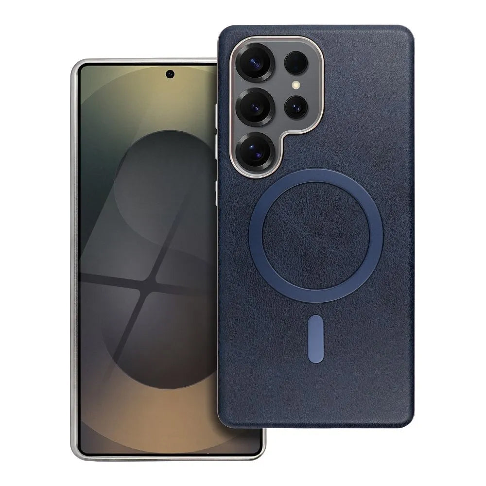 Custodia MagSafe per Samsung Galaxy A56 A566, OEM, Gentleman Mag, Blu Navy