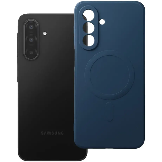 Custodia MagSafe per Samsung Galaxy A18 / A17 4G / A17 5G, OEM, Silicone Mag, Blu Navy