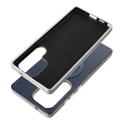 Custodia MagSafe per Samsung Galaxy A56 A566, OEM, Gentleman Mag, Blu Navy