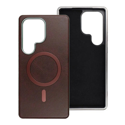 Custodia MagSafe per Samsung Galaxy A56 A566, OEM, Gentleman Mag, Marrone