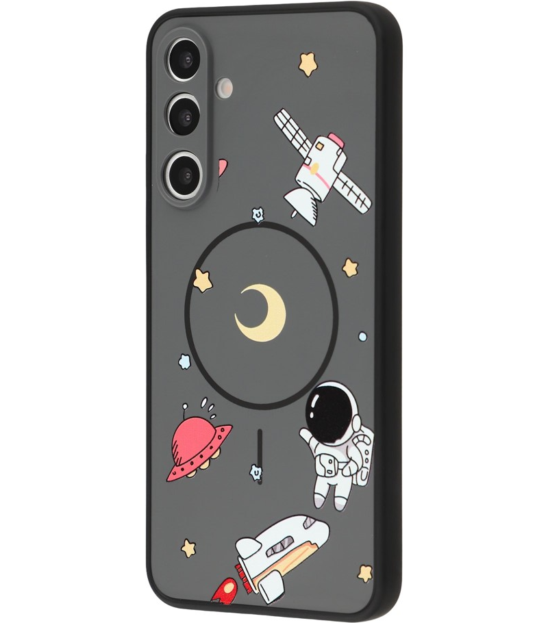 Custodia MagSafe per Samsung Galaxy S25 Ultra S938, OEM, Astronauta Cartoon, Nera