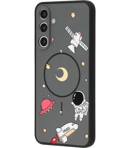 Custodia MagSafe per Samsung Galaxy S25 Ultra S938, OEM, Astronauta Cartoon, Nera