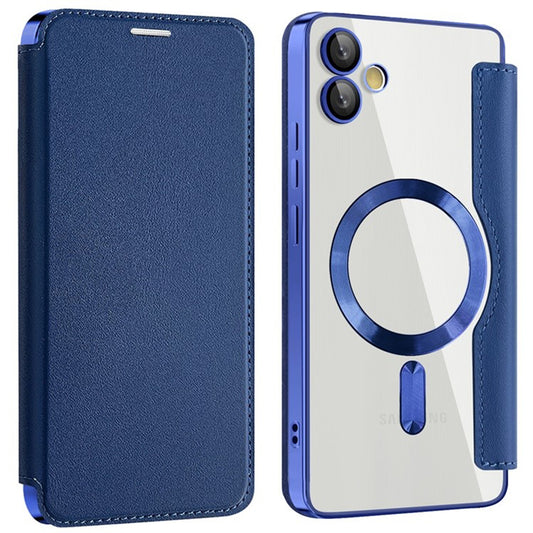 Custodia MagSafe per Samsung Galaxy A05 A055, Techsuit, SmartMag Book, Blu