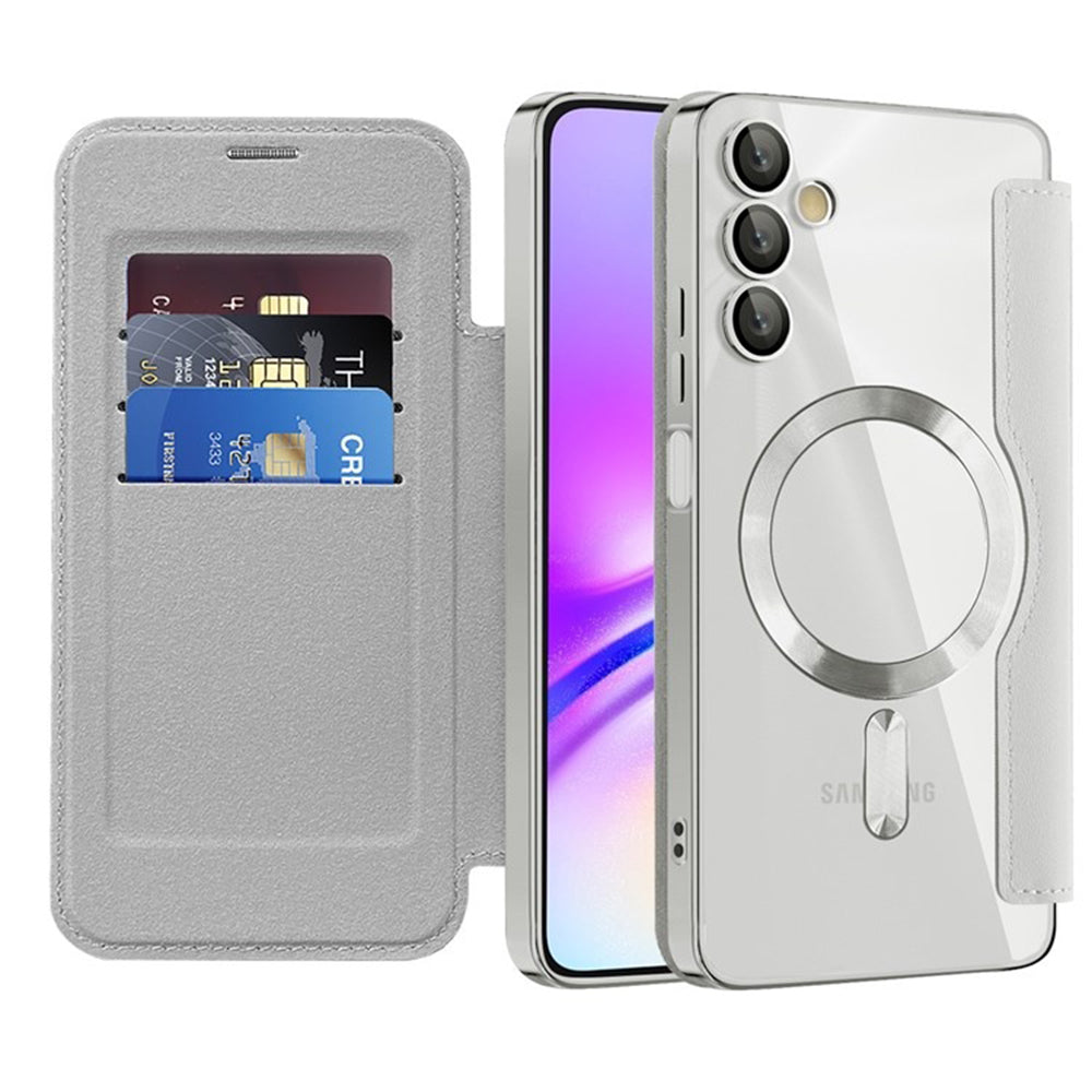 Custodia MagSafe per Samsung Galaxy A05s A057, Techsuit, SmartMag Book, Grigio