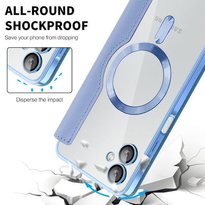 Custodia MagSafe per Samsung Galaxy A06 A065, Techsuit, SmartMag Book, Blu